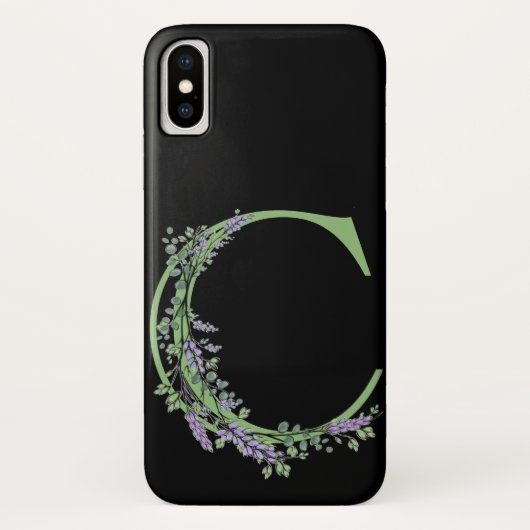 Monogram C lavendel Eucalyptus Case-Mate iPhone Case (Achterkant)