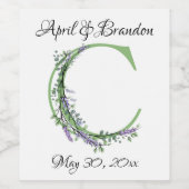 Monogram C lavendel Eucalyptus Wijn Etiket (Enkel label)