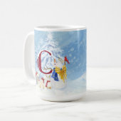 Monogram C Snowy Forest Animals Snowman Trees Koffiemok (Voorkant links)