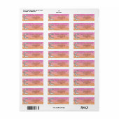 Monogram C Tangle Letter Oranje Roze Waterverf Etiket (Full Sheet)