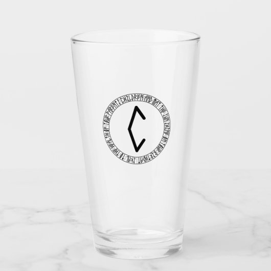 Monogram C - Viking stijl - pint glas (Voorkant)