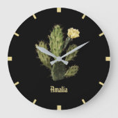 Monogram Cactus Flower Wall klok (Voorkant)