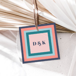 Monogram Cadeaublaadjes, Initialen met Strandkleur Bedankjes Labels