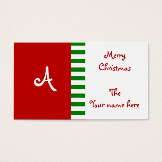 Monogram CadeauLabels Visitekaartjes (Voorkant)