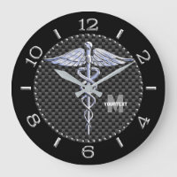 Monogram Caduceus Medical Symbool op zwarte koolst
