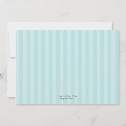 Monogram Cake Bridal Shower Uitnodiging - Blauw (Achterkant)