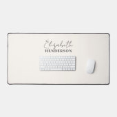Monogram Calligrafie Elegant Beige Bureaumat (Keyboard & Muis)