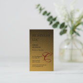 Monogram Calligrafie Gold Tones Visitekaartje (Staand voorkant)