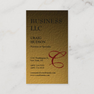 Monogram Calligrafie Gold Tones Visitekaartje