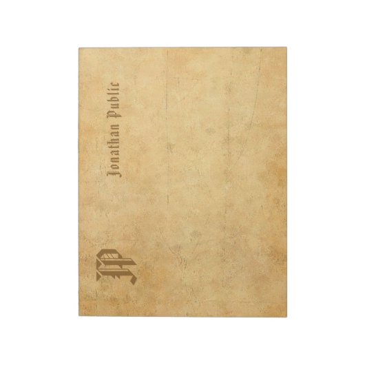 Monogram Calligrafie Naam Classic Sjabloon Notitieblok (Gedraaid)