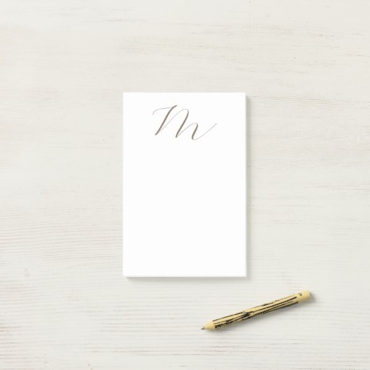 Monogram Calligrafie Uniek Plain Modern Post-it® Notes (Op bureau)