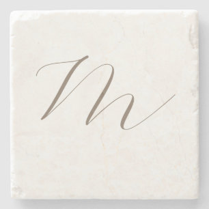 Monogram Calligrafie Uniek Plain Modern Stenen Onderzetter