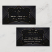 Monogram Calligraphy Gold Professional Makeup Visitekaartje (Voorkant / Achterkant)