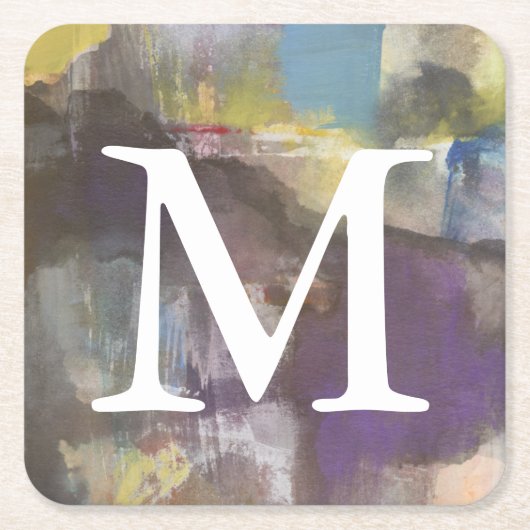 Monogram | Calm Interlude Vierkante Kartonnen Onderzetter (Voorkant)