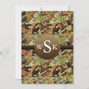 Monogram Camouflage Wedding Kaart