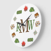 Monogram Camping S'mores Tent Fire Compass Grote Klok (Hoek)