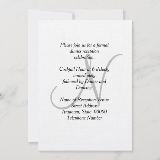 Monogram Cantaloupe Blue Geometric Reception Kaart (Achterkant)