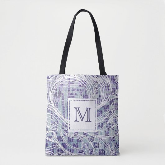 Monogram Canvas tas | Blauw en Paars zwijn (Voorkant)