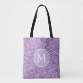 Monogram Canvas tas Paarse Witte Spiralen (Voorkant)