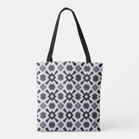Monogram | Canvas tas zwart-wit patroon (Achterkant)
