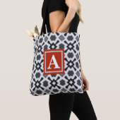 Monogram | Canvas tas zwart-wit patroon (Dichtbij)