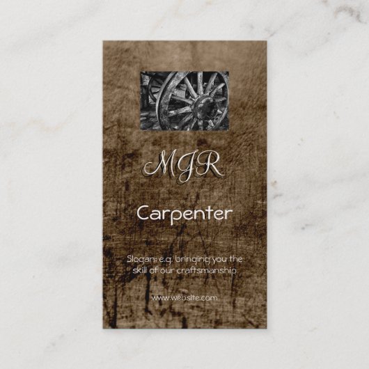 Monogram, Carpenter Business, ledereffect Visitekaartje (Voorkant)