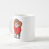 Monogram Cartoon Beagle Heart Koffiemok (Voorkant links)