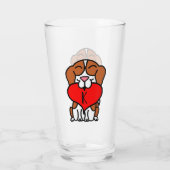 Monogram Cartoon glimlachen Glas (Achterkant)