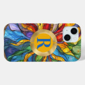 Monogram Celestial Sun Glas in lood Case-Mate iPhone Case (Achterkant (horizontaal))