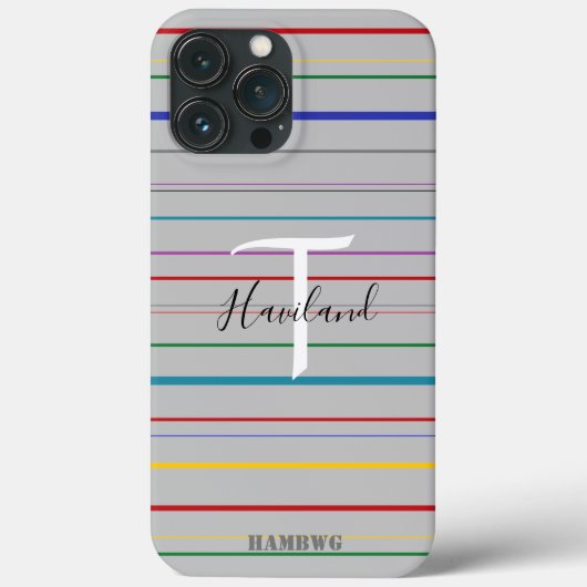 Monogram Cell Phone Case HAMbyWG - Kleurlijnen (Achterkant)
