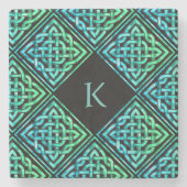 Monogram Celtic Blue Green Stone Onderzetter (Voorkant)