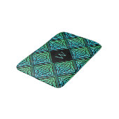 Monogram Celtic Knot Blue Green Bath Mat (Gekanteld)