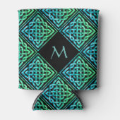 Monogram Celtic Knot Blue Green Koelbox Blikjeskoeler (Voorkant)