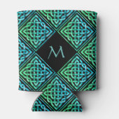 Monogram Celtic Knot Blue Green Koelbox Blikjeskoeler (Achterkant)