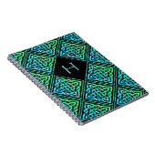 Monogram Celtic Knot Blue Green Pattern Notitieboe Notitieboek (Rechterzijde)