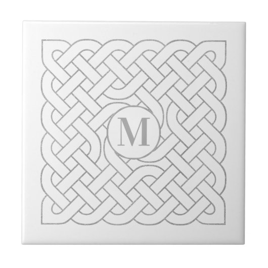 Monogram Celtic Knot Irish Scottish Welsh Tegeltje (Voorkant)