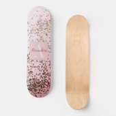 Monogram Champagne Pink Confetti Skateboard (Voorkant)