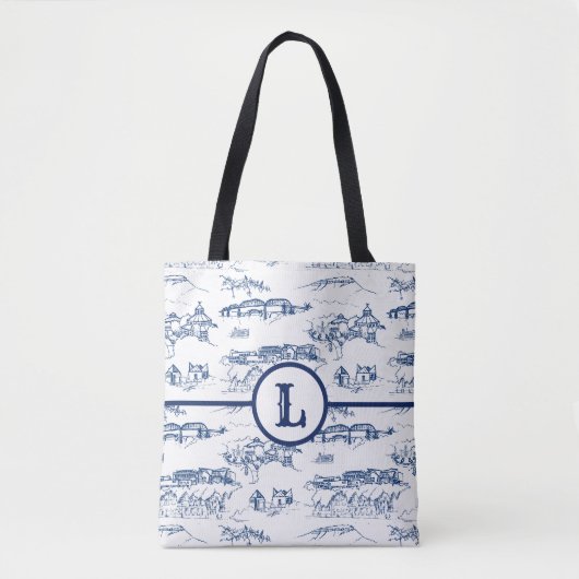 Monogram Chattanooga Toile Blue Draagtas (Voorkant)