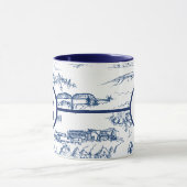 Monogram Chattanooga Toile Blue Mok (Midden)