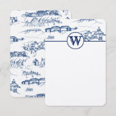 Monogram Chattanooga Toile Blue Notitiekaartje (Voorkant / Achterkant)