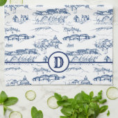 Monogram Chattanooga Toile Blue Theedoek (Gevouwen)