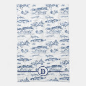 Monogram Chattanooga Toile Blue Theedoek (Verticaal)