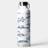 Monogram Chattanooga Toile Blue Water Flacon Waterfles (Voorkant)