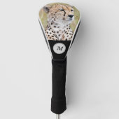 Monogram Cheetah natuurdier gepersonaliseerd Golfheadcover (Voorkant)