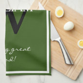 Monogram + Chef's NAME maken geweldig eten Rustic Theedoek (Quarter Fold)