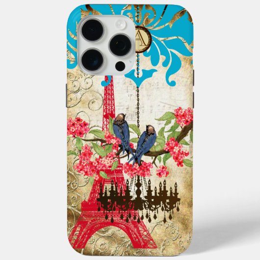 Monogram Cherry Blossom Bird Chandelier iPhone Case-Mate iPhone Case (Achterkant)