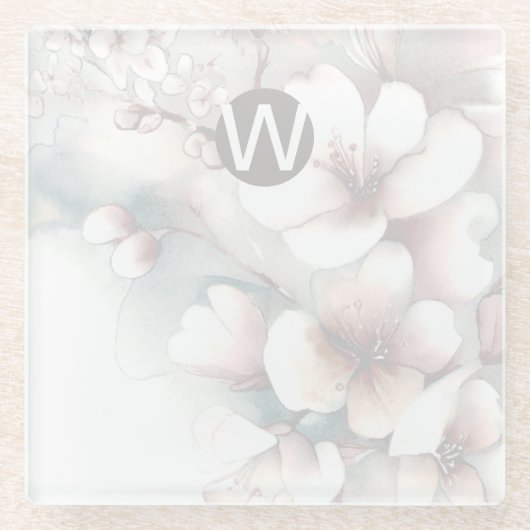 Monogram Cherry Blossom Onderzetter (Voorkant)
