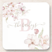 Monogram Cherry Blossom Plastic Onderzetter (Voorkant)