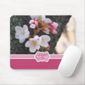 Monogram Cherry Blossom Sakura Blooming Tree Trunk Muismat (Met muis)