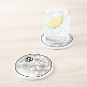 Monogram Cherry Blossom Sandstone Onderzetter (Zijkant)